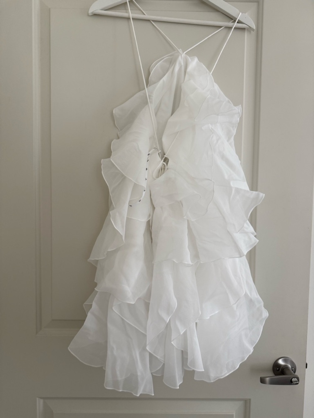 Aje White Ruffled One-Shoulder Mini Dress - Picture 5 of 16